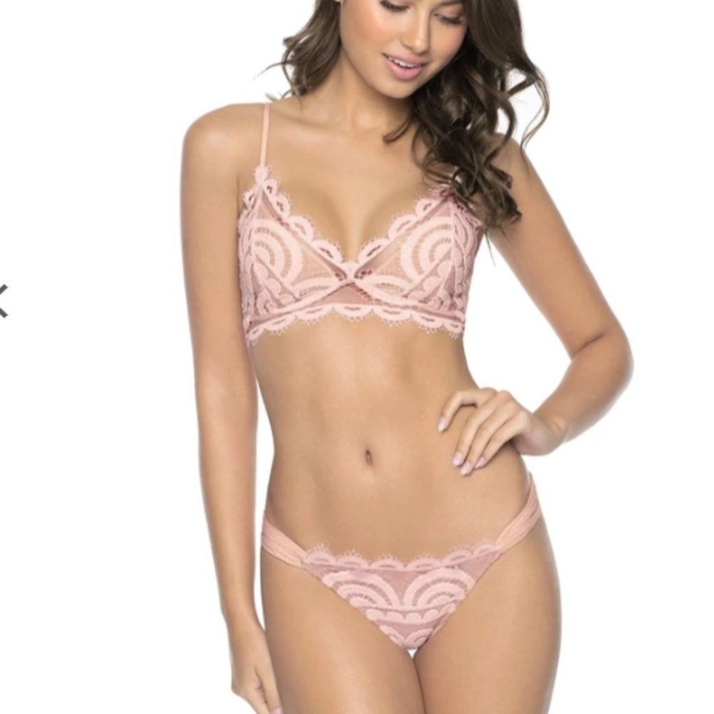 Pilyq Pink Lace Bikini Set